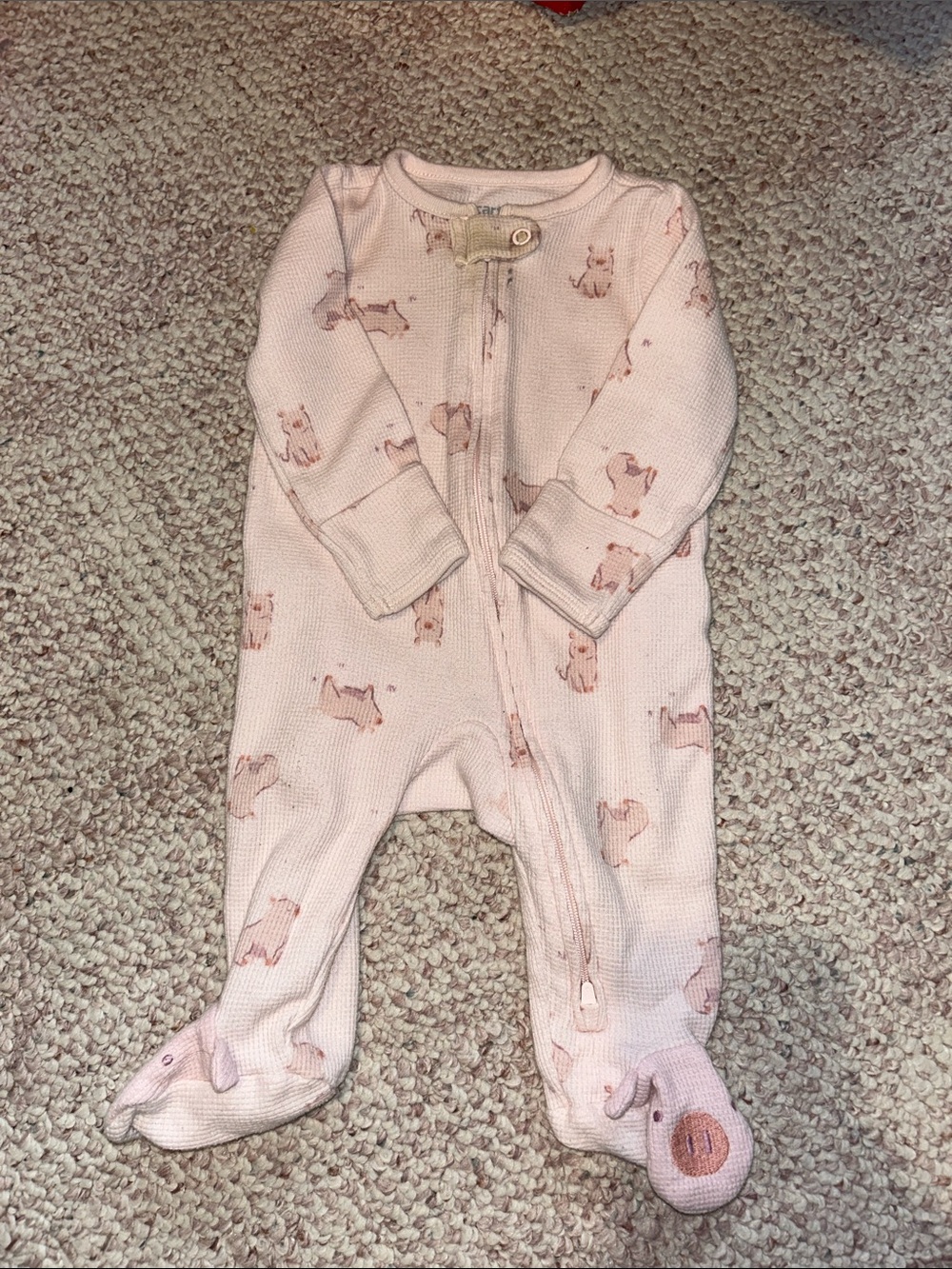 Carters baby girl pink pig sleeper 3 month